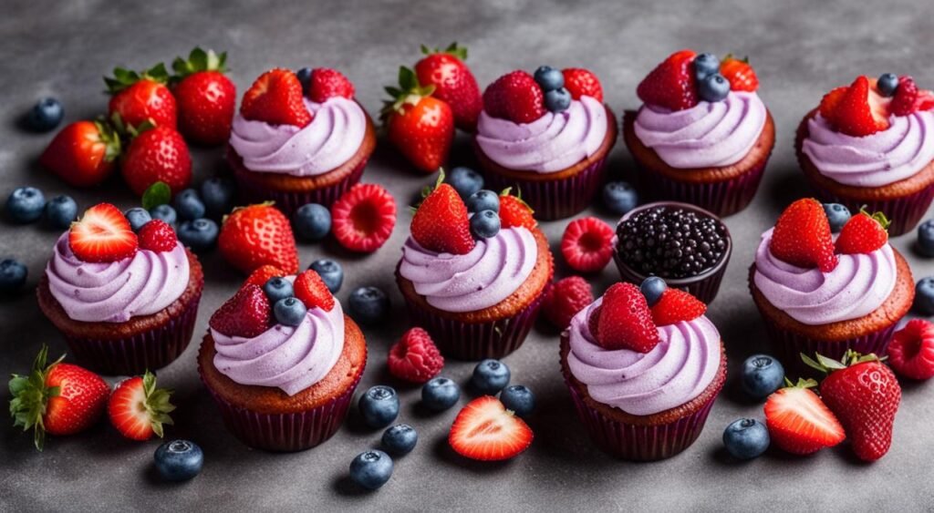 Cupcakes de frutas vermelhas