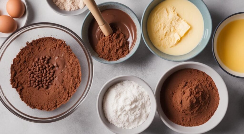 Ingredientes para cupcakes de chocolate