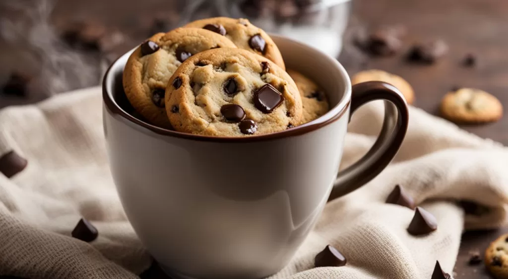cookies de microondas de caneca