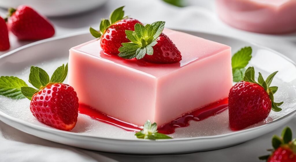 gelatina ao creme com morangos