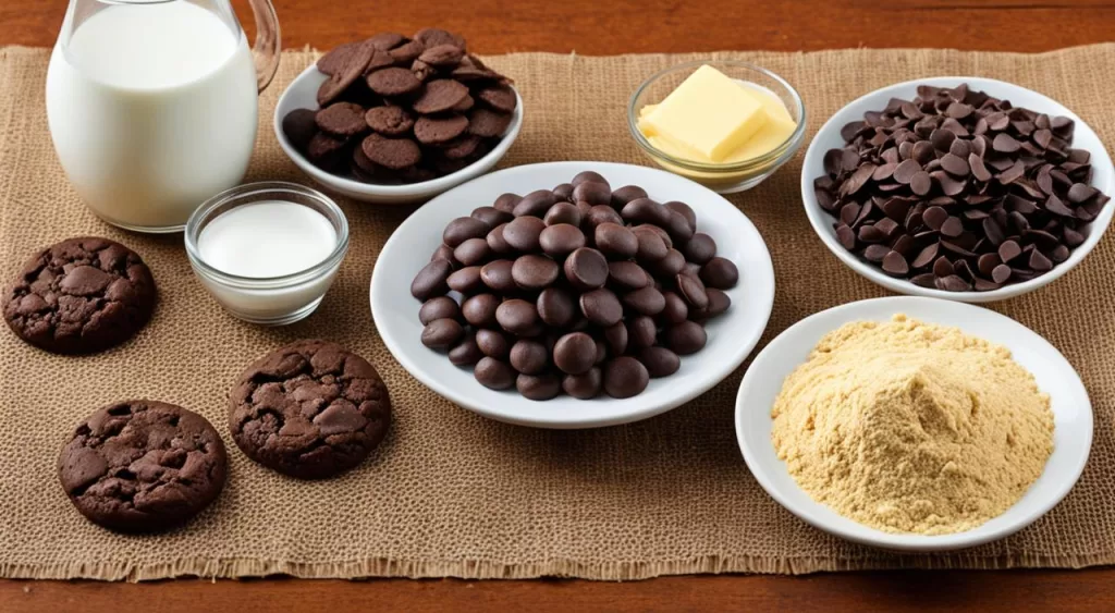 ingredientes para cookie de chocolate