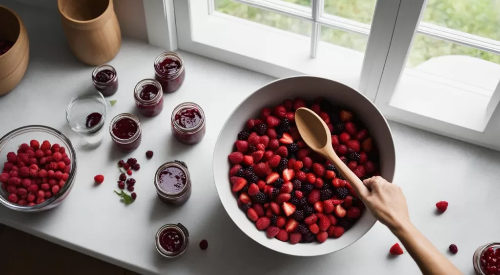 receita fácil de geleia de frutas vermelhas