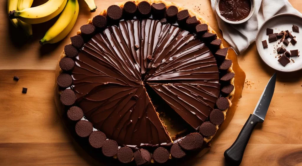torta de banana com chocolate