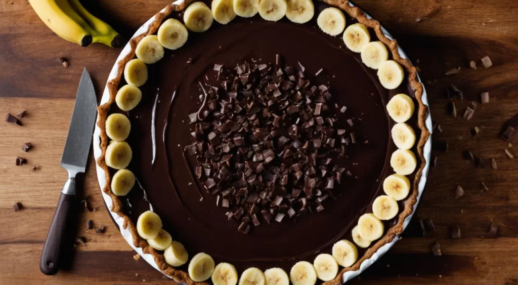 torta de banana com chocolate