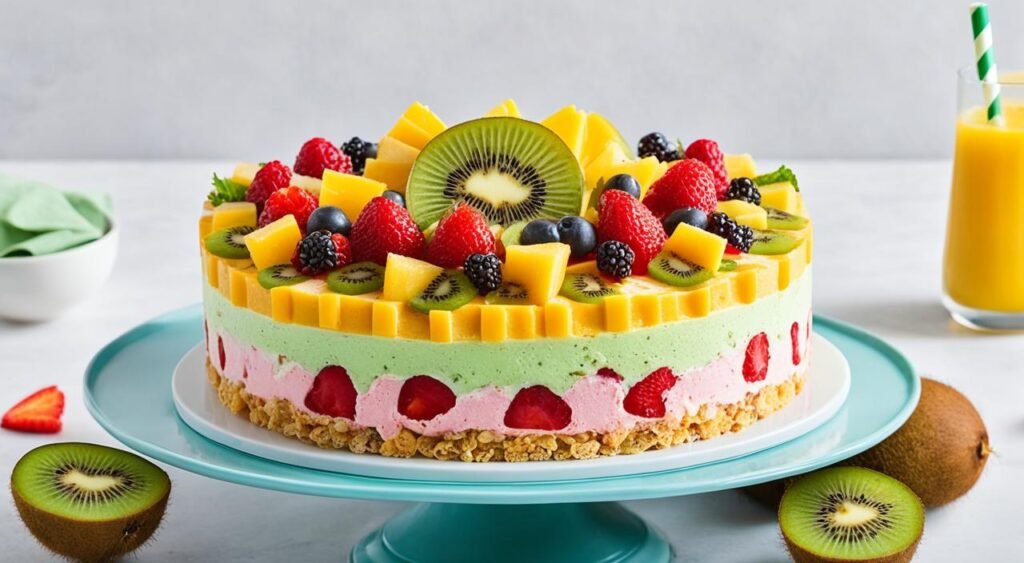 torta de sorvete de frutas tropicais